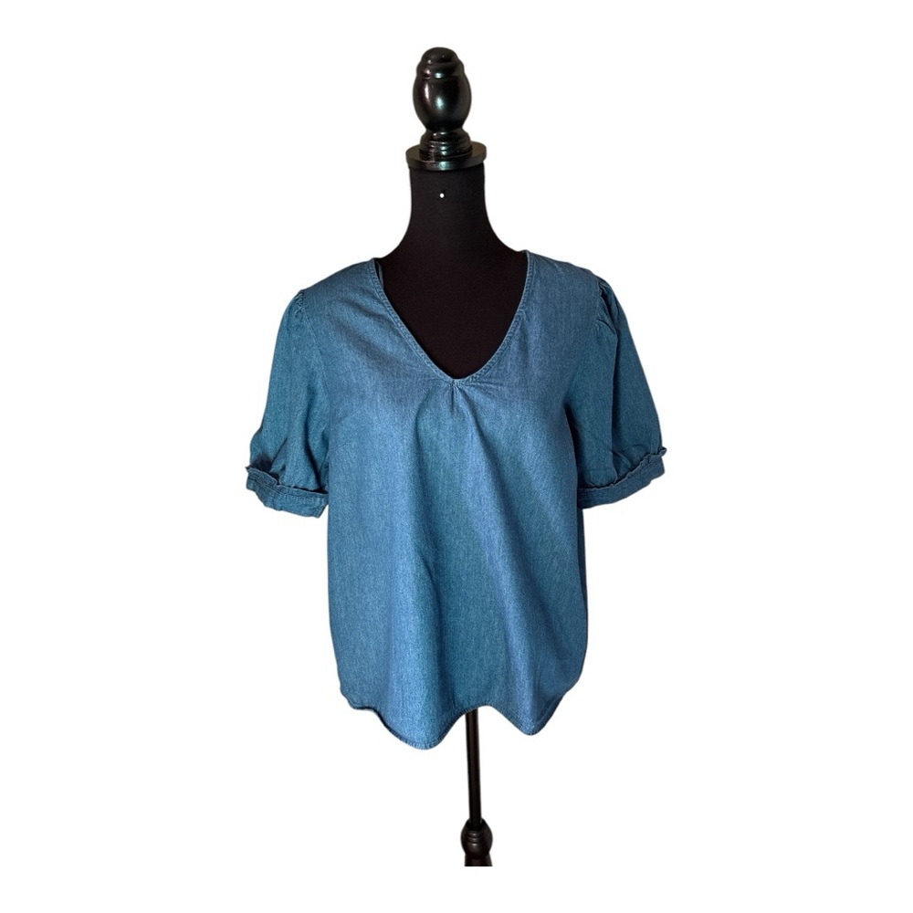 Draper James Blue Blouse Elegant Top